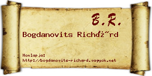 Bogdanovits Richárd névjegykártya