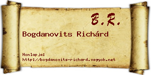 Bogdanovits Richárd névjegykártya