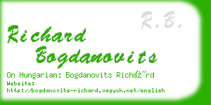 richard bogdanovits business card